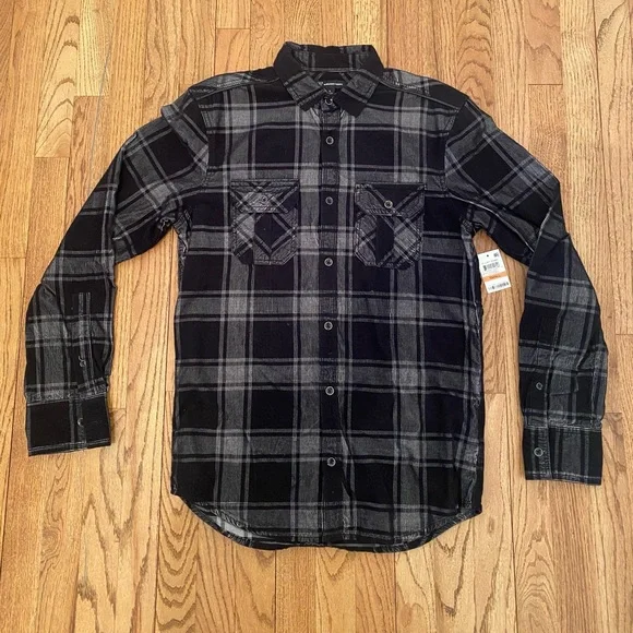 inc dress shirts I.n.c. Men's Dual-Pocket Plaid Shirt, Created for Macy's
